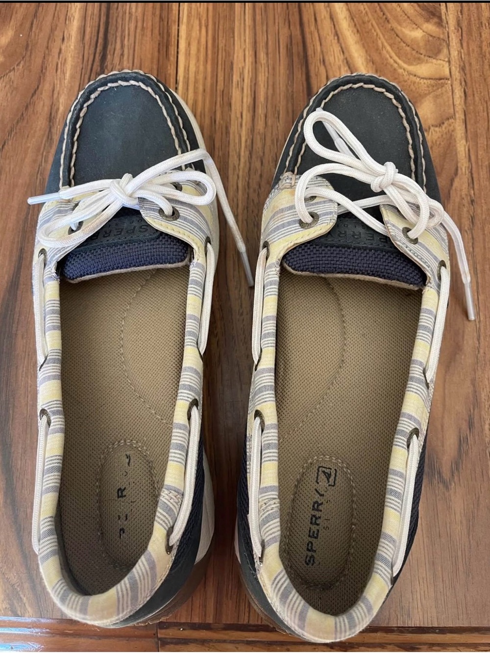 Sperry Navy Topstone Stripe Women’s Moccasins